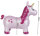 Hüpfpferd Einhorn, mit Luftpumpe, 59 x 23 x 53 cm, pink mit Sternen