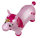 Hüpfpferd Einhorn, mit Luftpumpe, 59 x 23 x 53 cm, pink mit Sternen