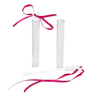 Hochzeits- Seifenblasen, ca. 10 cm, 4,5 ml, Stick mit Herz &amp; Schleife, 24 St&uuml;ck