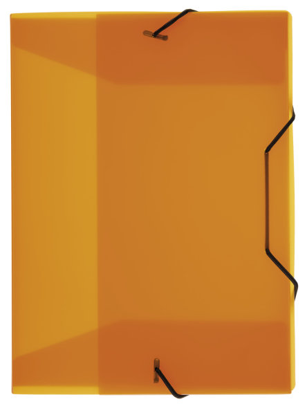 Heftbox, DIN A5, Gummizug, PP, transluzent, orange