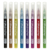 Glitzermarker - 8 Farben mit funkelndem Glitzereffekt
