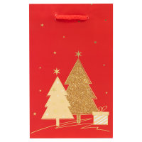 Geschenktasche &quot;Weihnachtsbaum rot&quot;, FSC&reg; Mix, 11 x 18 x 5 cm