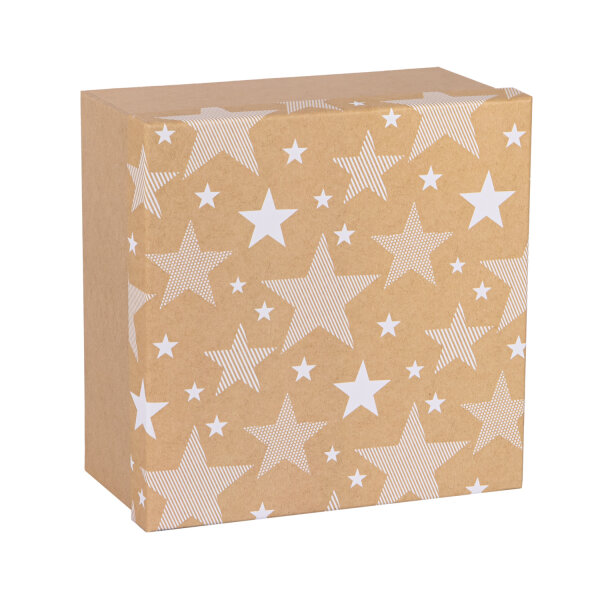 Geschenkbox in Sternform aus Kraftpapier FSC Mix in den Maßen 27 x 27 x 15 cm