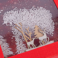 Geschenkbox &quot;Weihnachten&quot; 3D, FSC&reg; Mix, 21 x 21 x 9 cm, rot