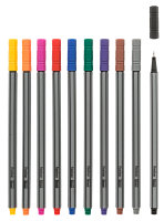 Fineliner - 10 St&uuml;ck in 10 Farben, Strichst&auml;rke 0,4 mm