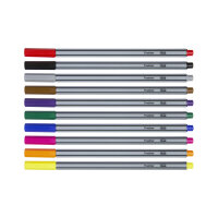 Set aus zehn Finelinern in zehn verschiedenen Farben mit einer Strichstärke von 0,4 mm.