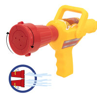 Feuerwehr Wasserspritze, mit verstellbarer Düse und Wassertank