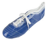 Faulenzer-Etui Schuh, blau/weiß