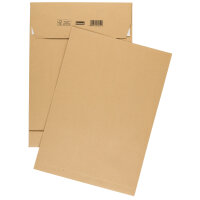 Braune Faltentaschen im Format C4 aus FSC-recyceltem Papier mit 130g/m², 4 cm Boden und haftklebendem Verschluss - 100 Stück