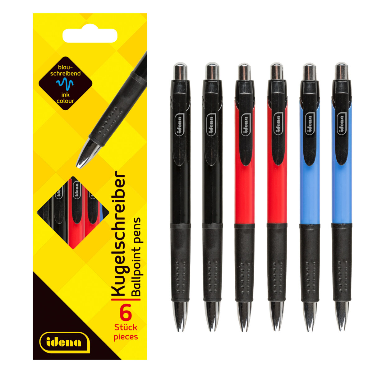 WPRO Kugelschreiber Set David – 10 Stück, Farbmix, Nachfüllbar, Ergonomisch