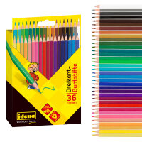 Dreikant-Buntstifte, 36 Farben, holzfrei, ergonomische Form