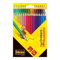 Dreikant-Buntstifte, 36 Farben, holzfrei, ergonomische Form